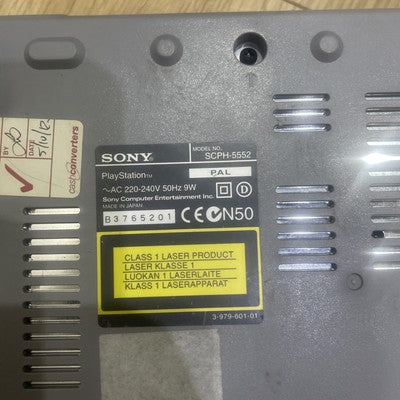 Sony PS1 PlayStation 1 (PAL) UK Console SCPH-5552 Faulty Disc Reader