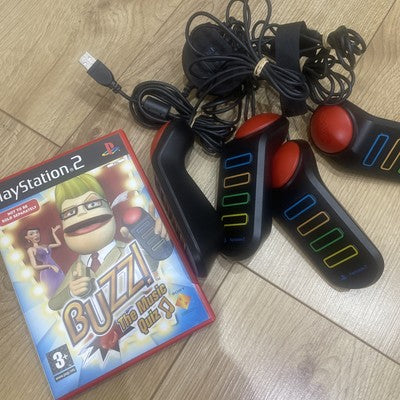 Buzz! The Music Quiz Sony PS2 (PAL) Game + 4 Buzzers